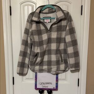 Cozy Sherpa Women's Sweater - Gray and White